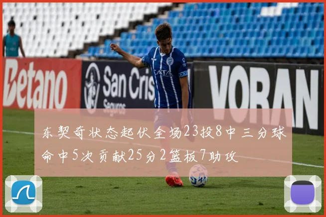 东契奇状态起伏全场23投8中三分球命中5次贡献25分2篮板7助攻